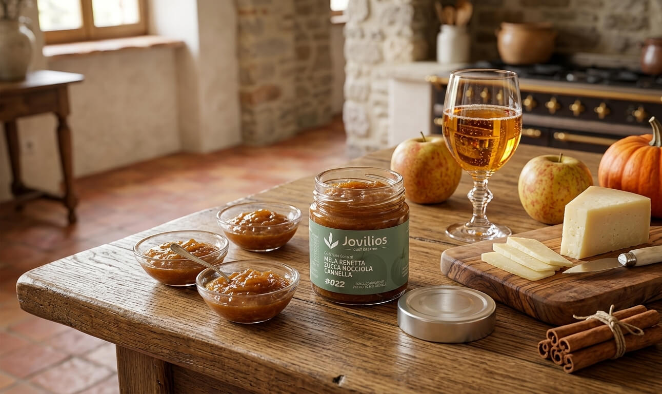 vasetto di confettura gourmet con ingredienti naturali